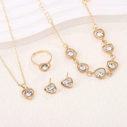 Gold-Color Heart Shaped Jewelry Set