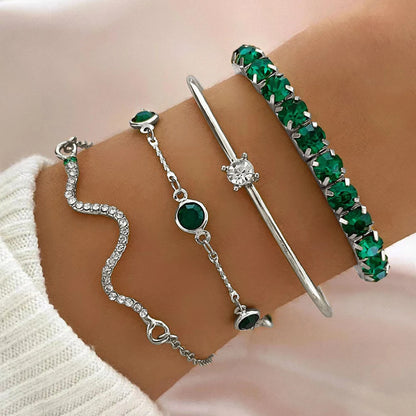 Fashionable Snake Imitation Gemstone Bangle