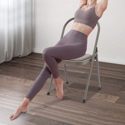 Foldable Yoga Auxiliary Chair With Lumbar Back Support