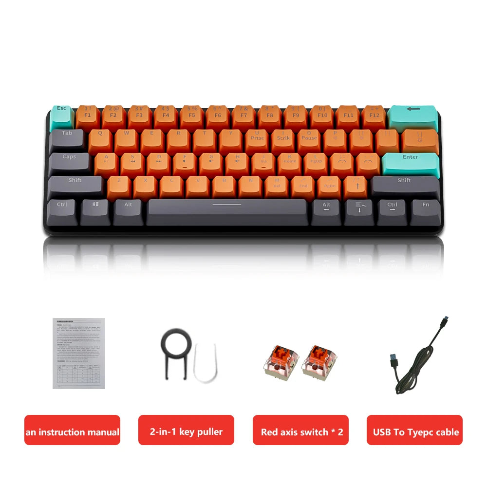 USB Mini Mechanical Gaming Wired Keyboard