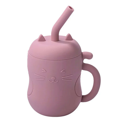 BPA Free  Baby Silicone Straw Cup