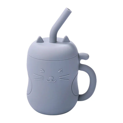 BPA Free  Baby Silicone Straw Cup