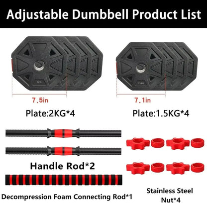 Adjustable Hexagon Non-Rolling Dumbbells Set