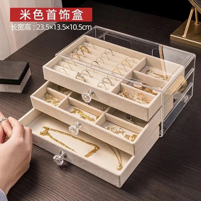 Stackable Acrylic Velvet Jewelry Organizer