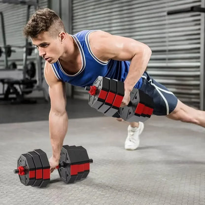 Adjustable Hexagon Non-Rolling Dumbbells Set