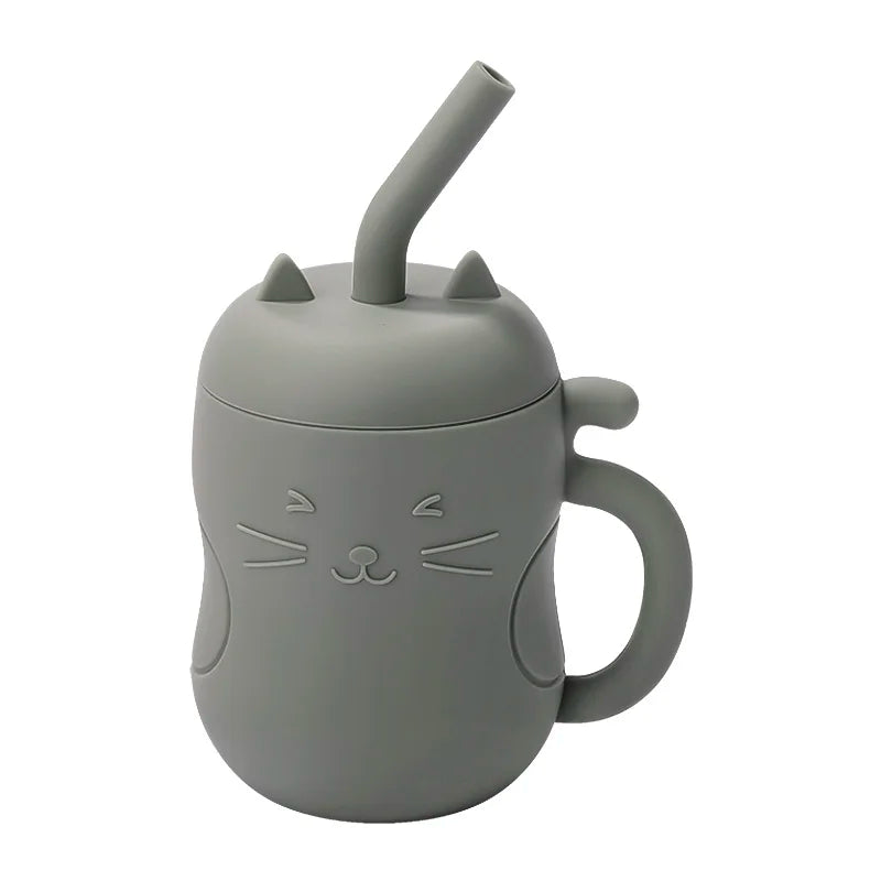 BPA Free  Baby Silicone Straw Cup