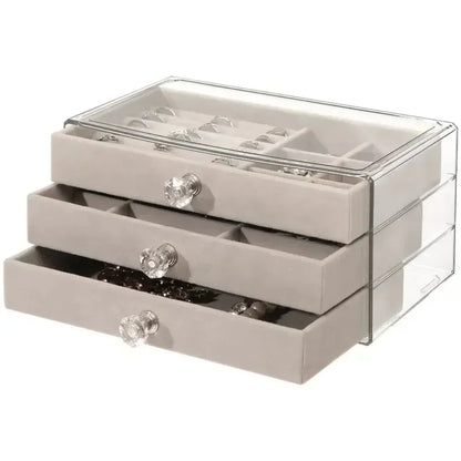 Stackable Acrylic Velvet Jewelry Organizer