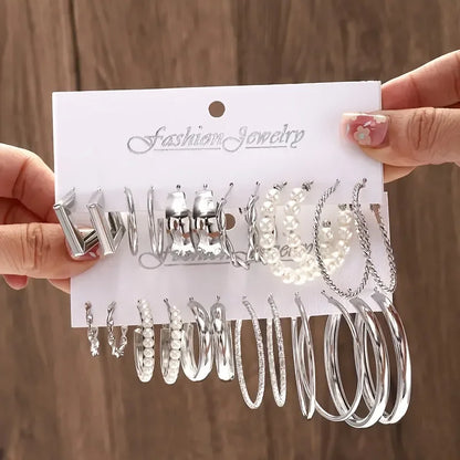 Boho Big Circle Hoop Earring Set