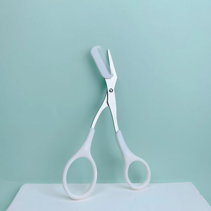 Eyebrow Trimming Scissors With Built-in Comb