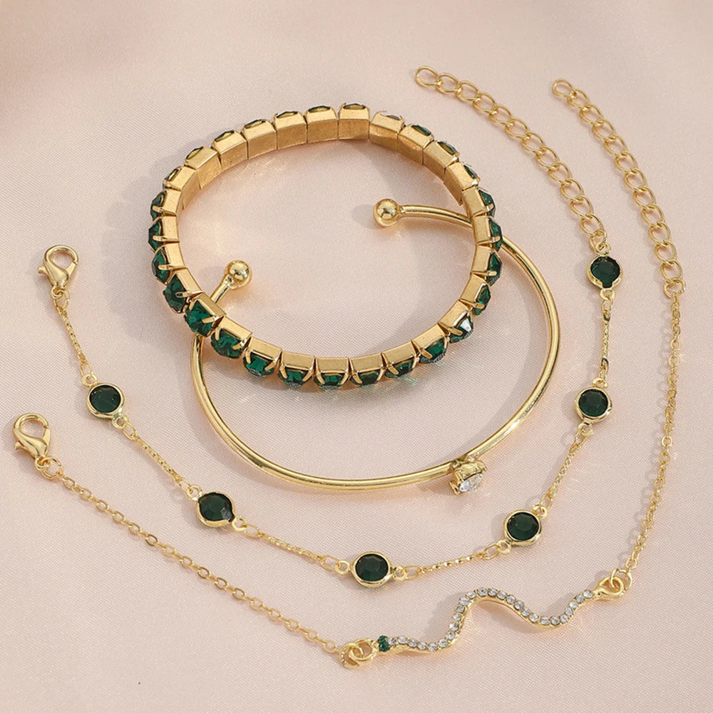 Fashionable Snake Imitation Gemstone Bangle
