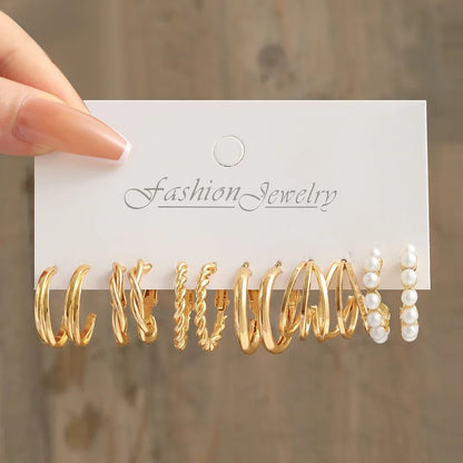 Boho Big Circle Hoop Earring Set