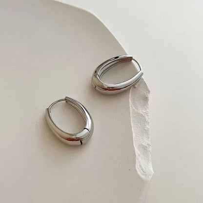 Sterling Silver Smooth Gold Round Chunky Hoop Earrings