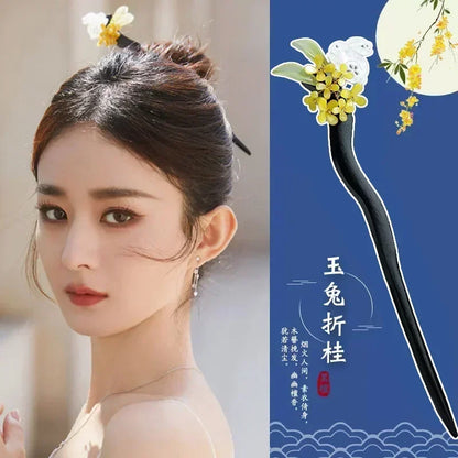 Vintage Bell Orchid Flower Fringe Hair Sticks