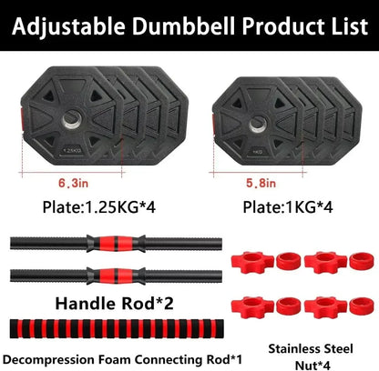 Adjustable Hexagon Non-Rolling Dumbbells Set