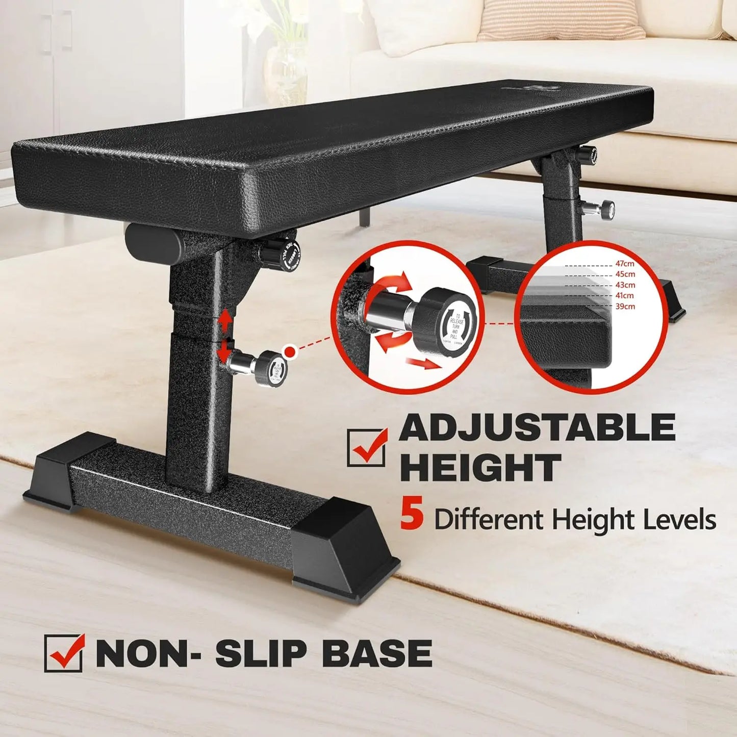 Heavy Duty Foldable Workout Bench for Home