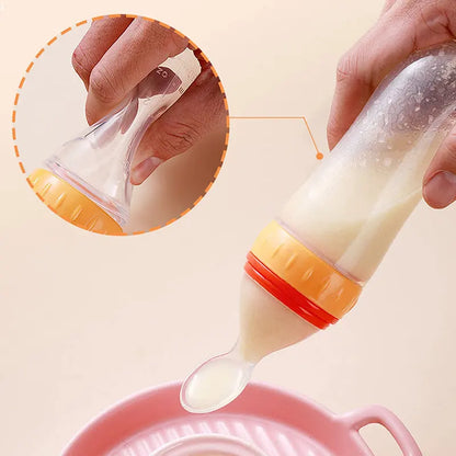 Baby Silicone Squeezing Feeding Bottle