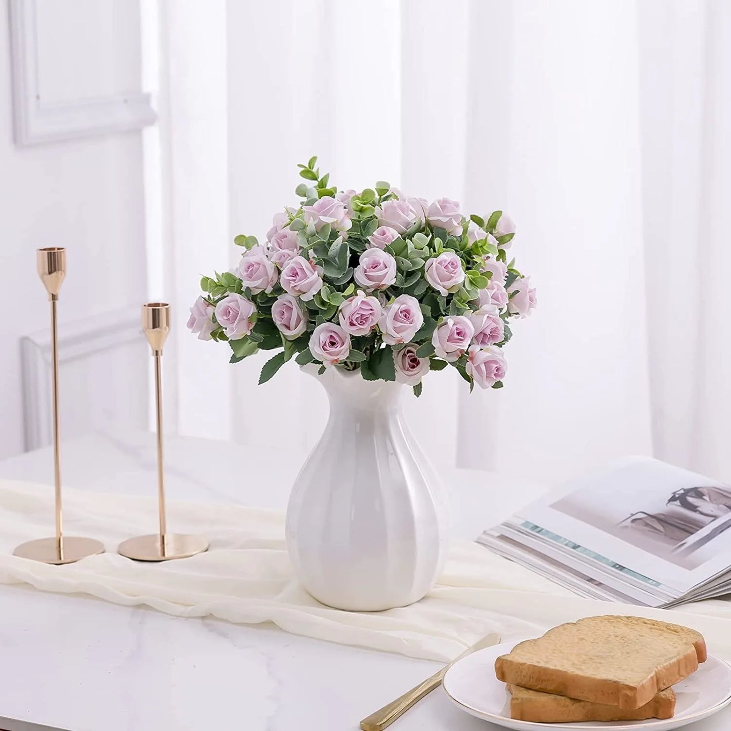 10 Heads Artificial Silk Rose Flower