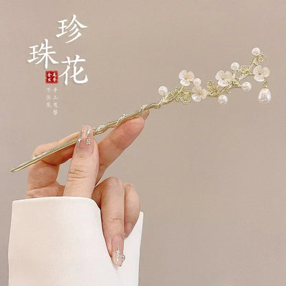 Vintage Bell Orchid Flower Fringe Hair Sticks