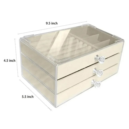 Stackable Acrylic Velvet Jewelry Organizer