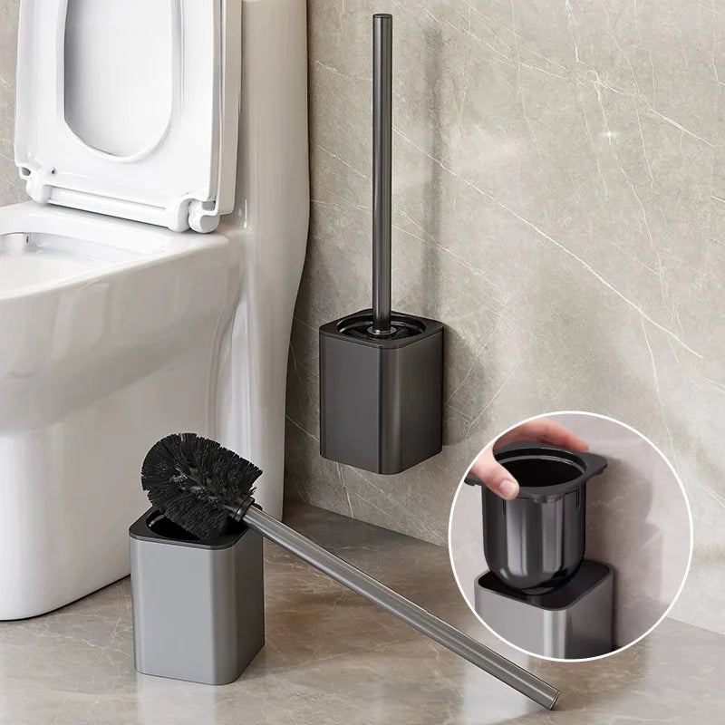 Metal Shell Wall-Mounted Toilet Brush Holder