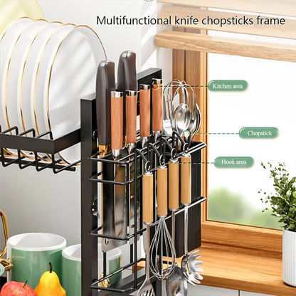 Multifunctional Kitchen Dish Drying Rack with Drainboard