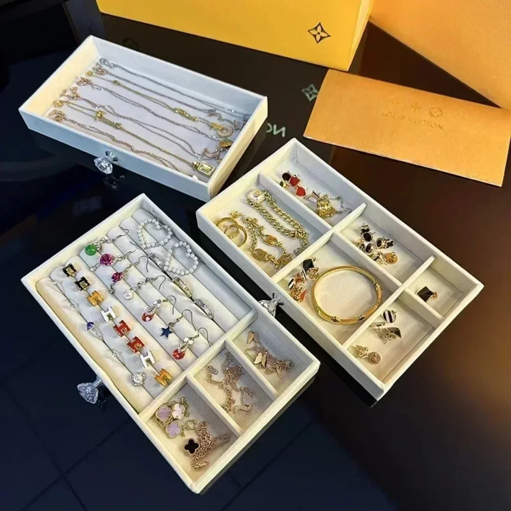 Stackable Acrylic Velvet Jewelry Organizer