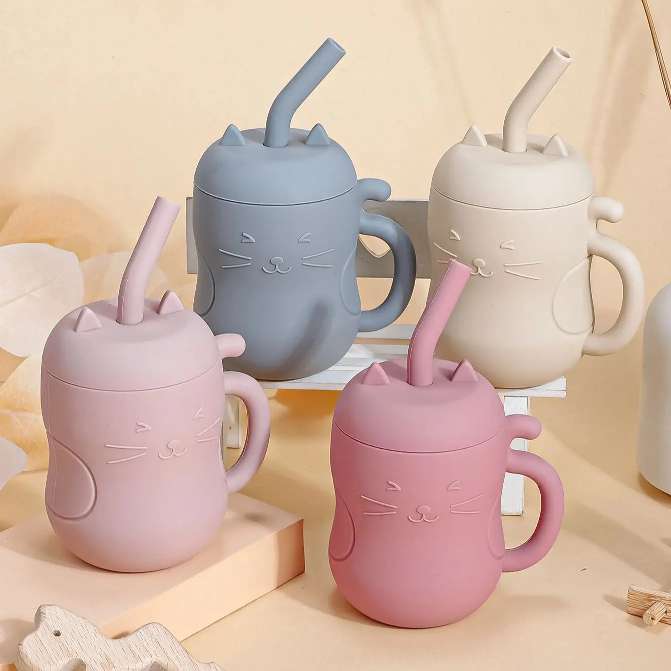 BPA Free  Baby Silicone Straw Cup