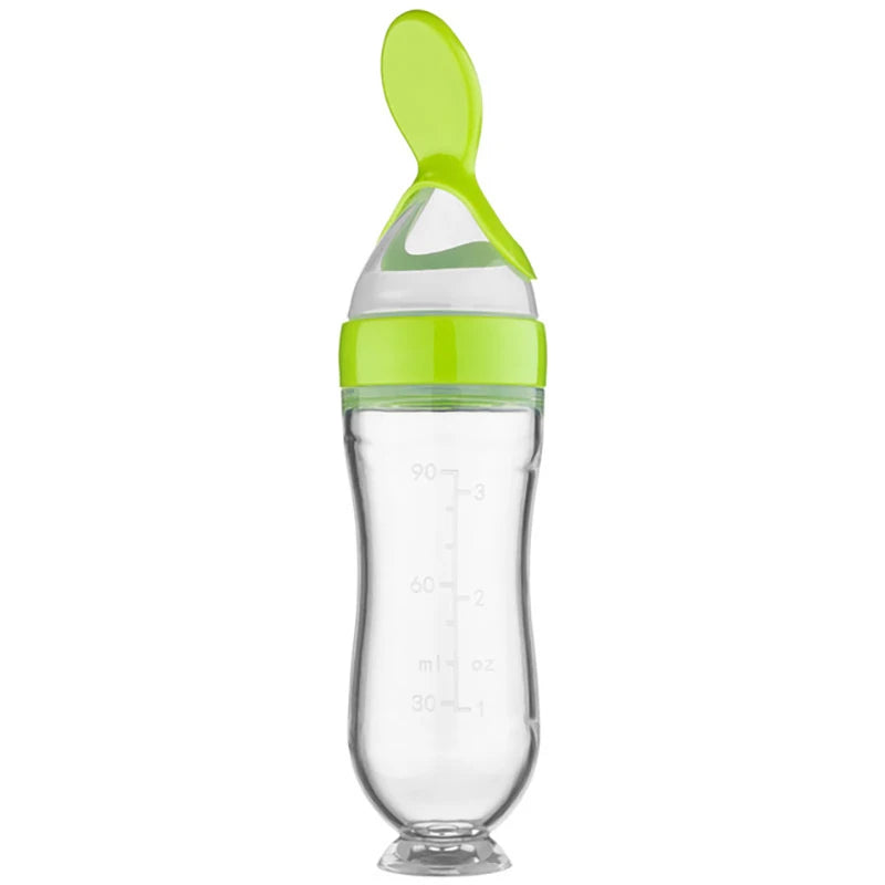 Baby Silicone Squeezing Feeding Bottle