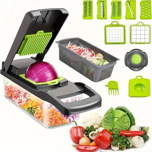 Multifunctional Vegetable Slicer With Basket