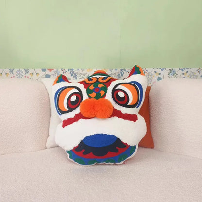 Chinese National Tide 3D Awakening Lion Head Pillow