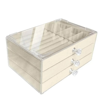 Stackable Acrylic Velvet Jewelry Organizer