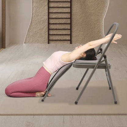 Foldable Yoga Auxiliary Chair With Lumbar Back Support