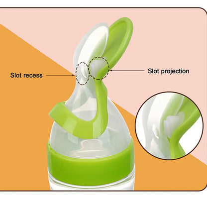 Baby Silicone Squeezing Feeding Bottle