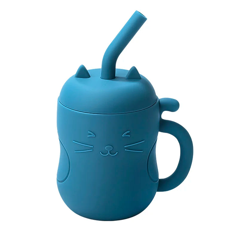BPA Free  Baby Silicone Straw Cup