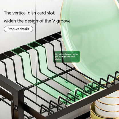 Multifunctional Kitchen Dish Drying Rack with Drainboard
