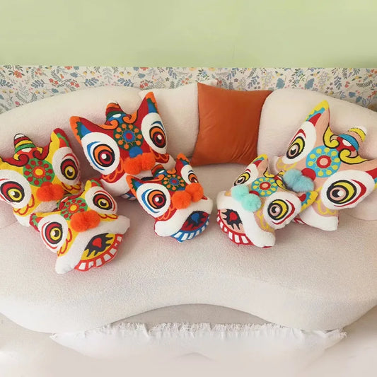 Chinese National Tide 3D Awakening Lion Head Pillow