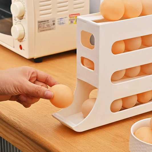 4 Layers Automatic Rolling Egg Organizer