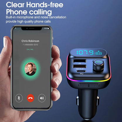 Type-C & QC 3.0 Car Bluetooth FM Transmitter