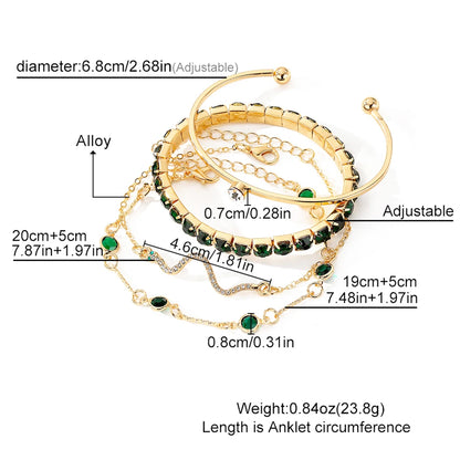 Fashionable Snake Imitation Gemstone Bangle