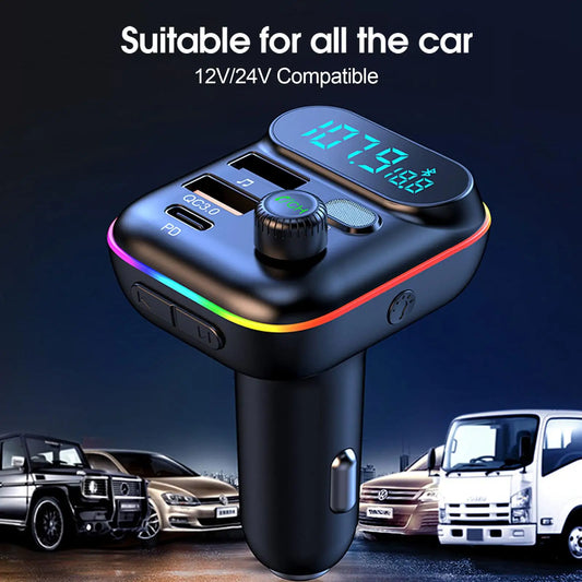 Type-C & QC 3.0 Car Bluetooth FM Transmitter