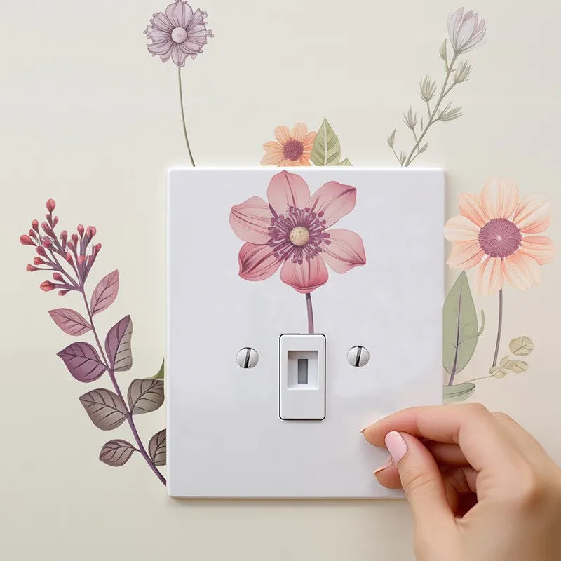 Beautiful Flowers Switch Wall Sticker