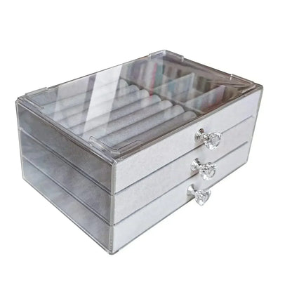 Stackable Acrylic Velvet Jewelry Organizer