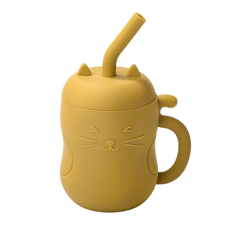 BPA Free  Baby Silicone Straw Cup