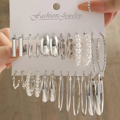 Boho Big Circle Hoop Earring Set