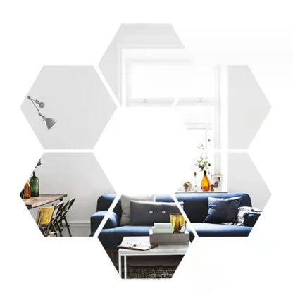 3D Hexagon Mirror Wall Sticker