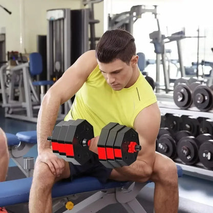 Adjustable Hexagon Non-Rolling Dumbbells Set