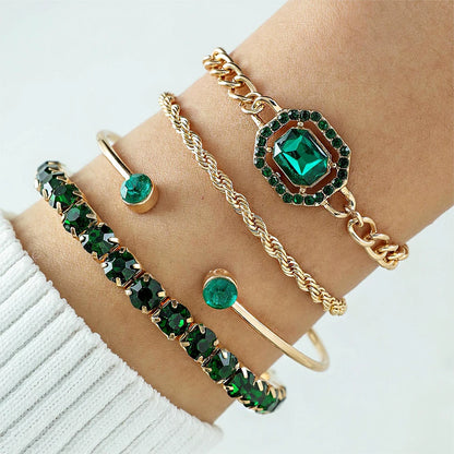 Fashionable Snake Imitation Gemstone Bangle