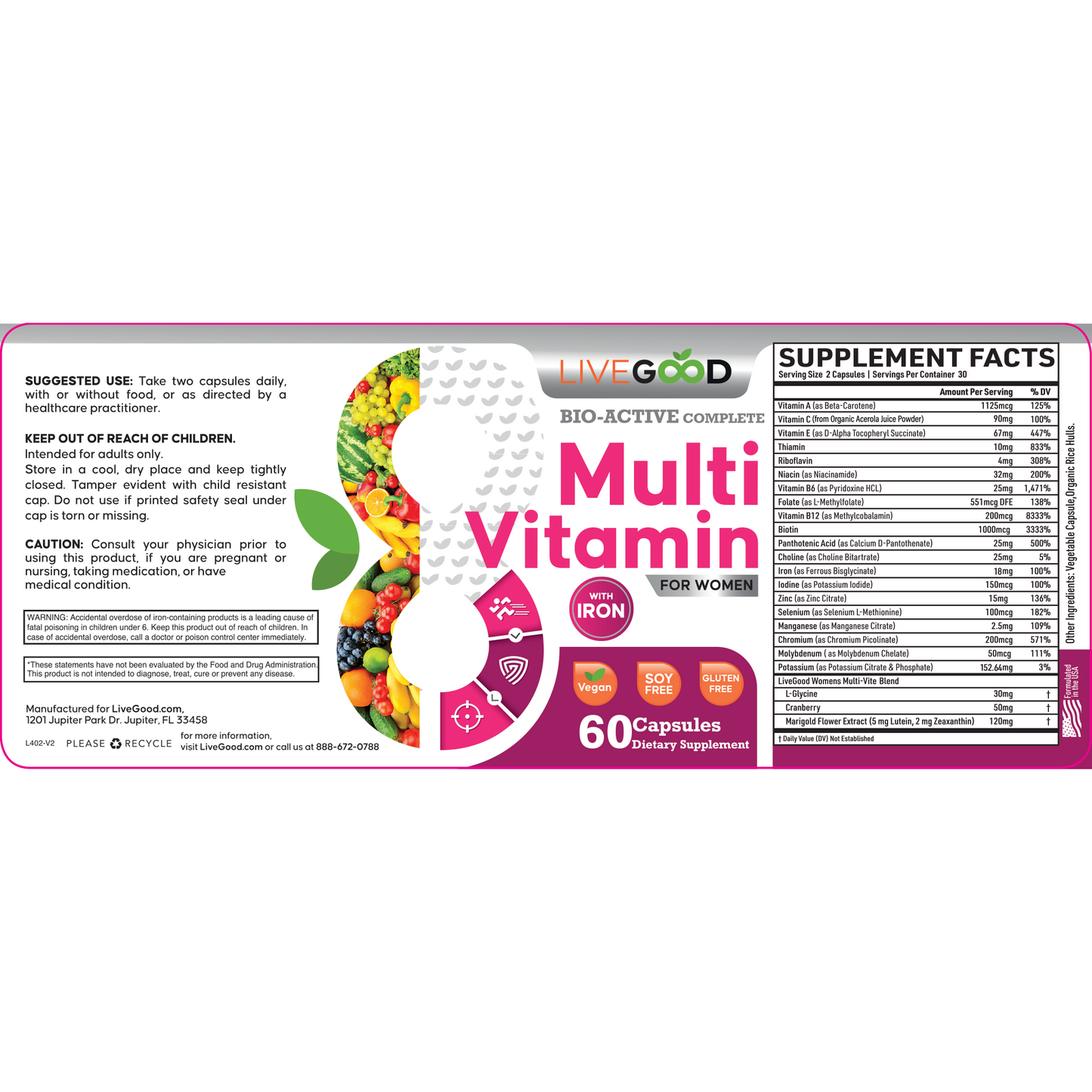Bio-Active Complete Multi-Vitamin for Women with Iron